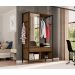 Guarda-Roupa Closet Modulado com Espelho New Barcelona 1 PT 2 GV Preto e Demolição 119 cm
