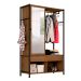 Guarda-Roupa Closet Modulado com Espelho New Barcelona 1 PT 2 GV Preto e Demolição 119 cm