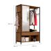 Guarda-Roupa Closet Modulado com Espelho New Barcelona 1 PT 2 GV Preto e Demolição 119 cm