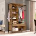 Guarda-Roupa Closet Modulado com Espelho New Barcelona 1 PT 2 GV Preto e Demolição 119 cm