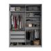 Guarda-Roupa Closet Monreale 100 % MDF 3 GV Cinza 160 cm