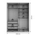 Guarda-Roupa Closet Monreale 100 % MDF 3 GV Cinza 160 cm