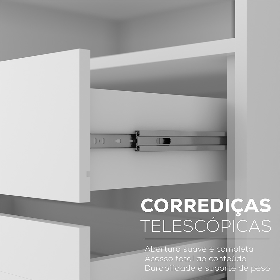 Guarda-Roupa Closet Monreale 100 % MDF 3 GV Cinza 160 cm