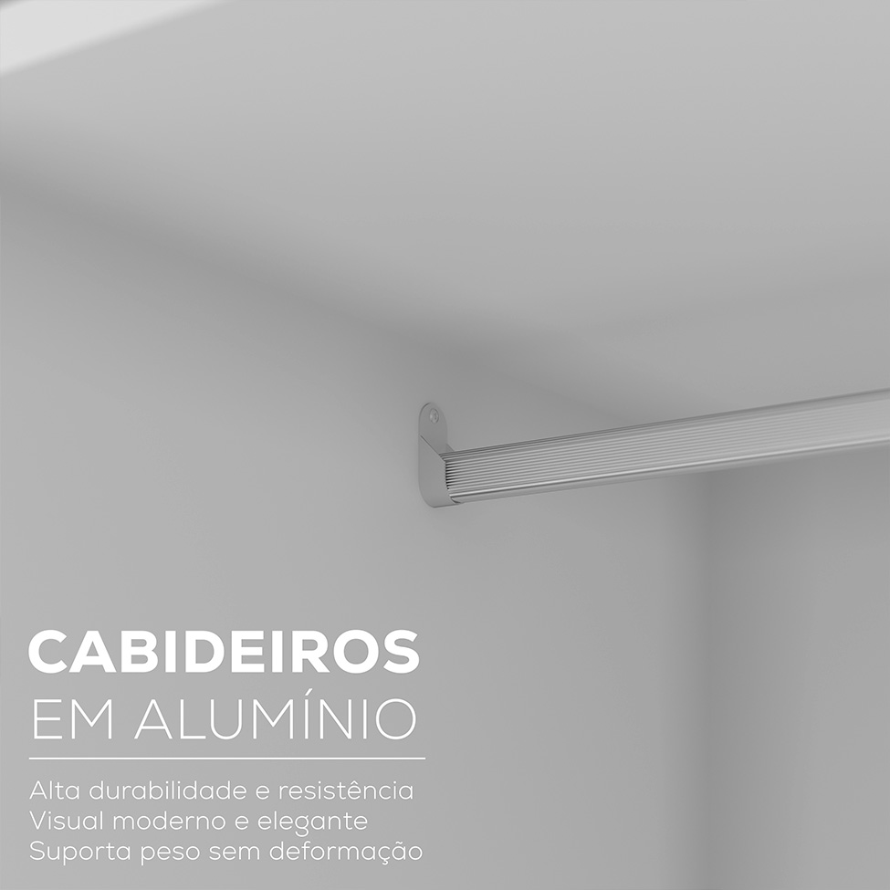 Guarda-Roupa Closet Monreale 100 % MDF 3 GV Cinza 160 cm