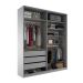 Guarda-Roupa Closet Monreale 100 % MDF 3 GV Cinza 160 cm