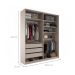 Guarda-Roupa Closet Monreale 100 % MDF 3 Gavetas Bege 160 cm
