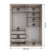 Guarda-Roupa Closet Monreale 100 % MDF 3 Gavetas Bege 160 cm