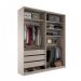 Guarda-Roupa Closet Monreale 100 % MDF 3 Gavetas Bege 160 cm