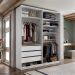 Guarda-Roupa Closet Monreale 100 % MDF 3 Gavetas Branco 160 cm