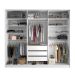 Guarda-Roupa Closet Monreale 100 % MDF 3 Gavetas Branco 237 cm
