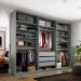 Guarda-Roupa Closet Monreale 100 % MDF 3 Gavetas Cinza 237 cm