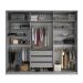 Guarda-Roupa Closet Monreale 100 % MDF 3 Gavetas Cinza 237 cm
