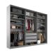 Guarda-Roupa Closet Monreale 100 % MDF 3 Gavetas Cinza 237 cm