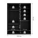 Guarda-Roupa Closet Monreale 100 % MDF 3 Gavetas Preto 160 cm