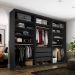 Guarda-Roupa Closet Monreale 100 % MDF 3 Gavetas Preto 237 cm