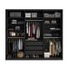 Guarda-Roupa Closet Monreale 100 % MDF 3 Gavetas Preto 237 cm