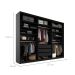 Guarda-Roupa Closet Monreale 100 % MDF 3 Gavetas Preto 237 cm