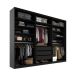 Guarda-Roupa Closet Monreale 100 % MDF 3 Gavetas Preto 237 cm