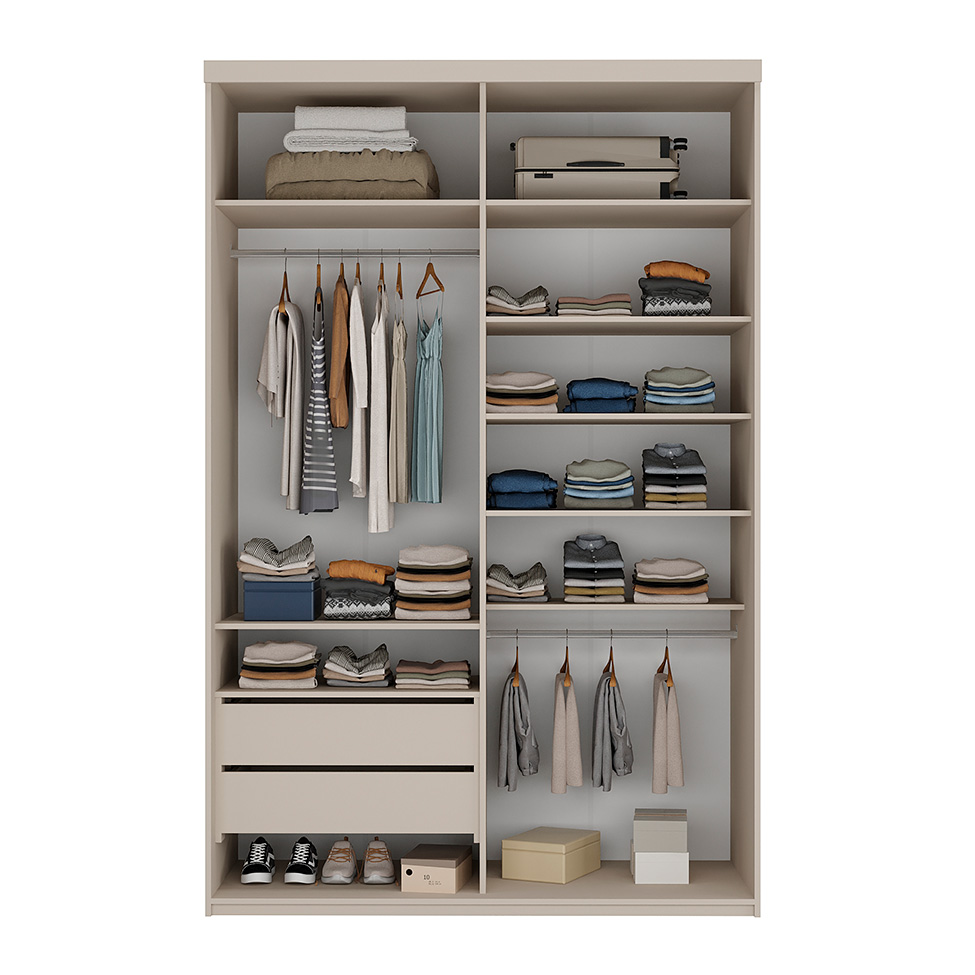 Guarda-Roupa Closet Mountier 2 Gavetas Bege