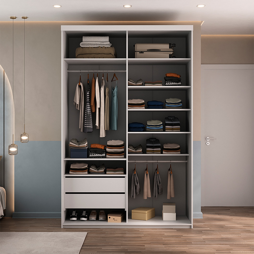 Guarda-Roupa Closet Mountier 2 Gavetas Branco