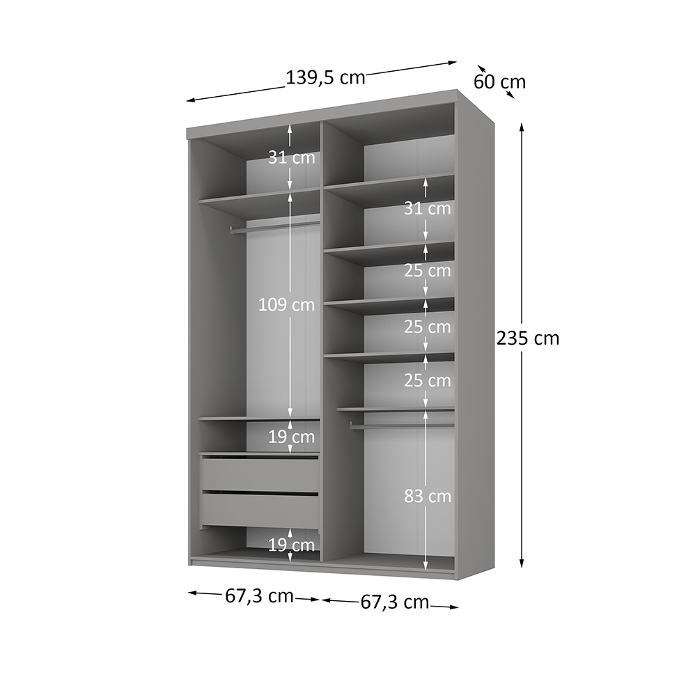 Guarda-Roupa Closet Mountier 2 Gavetas Urbi