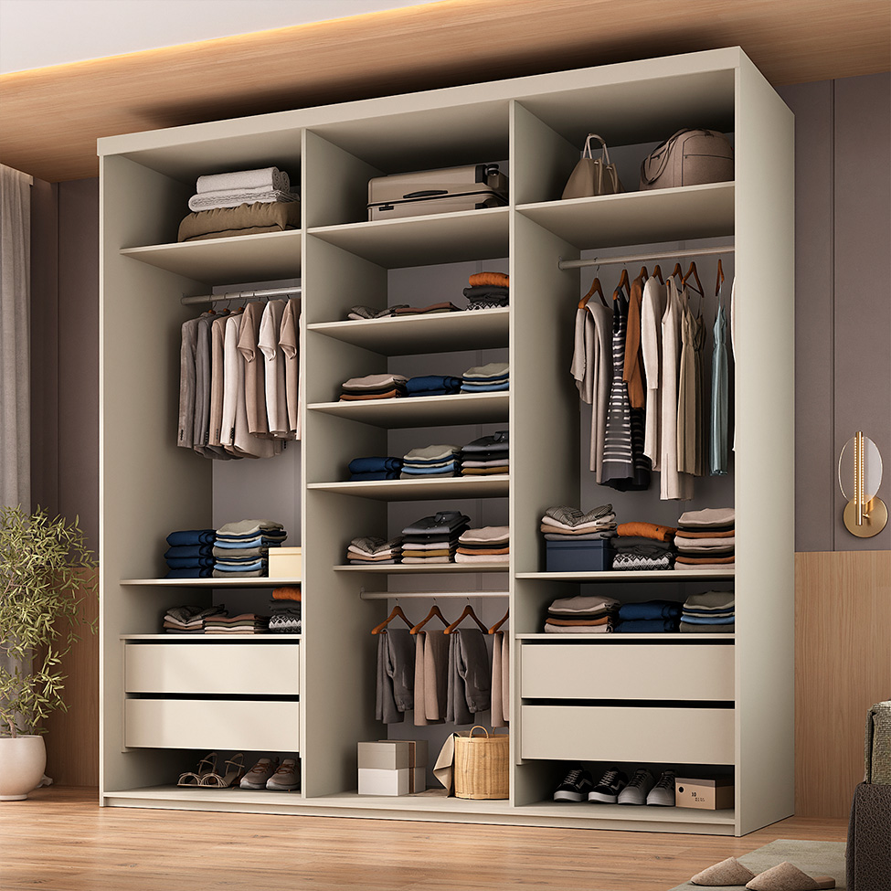 Guarda-Roupa Closet Mountier 4 Gavetas Bege