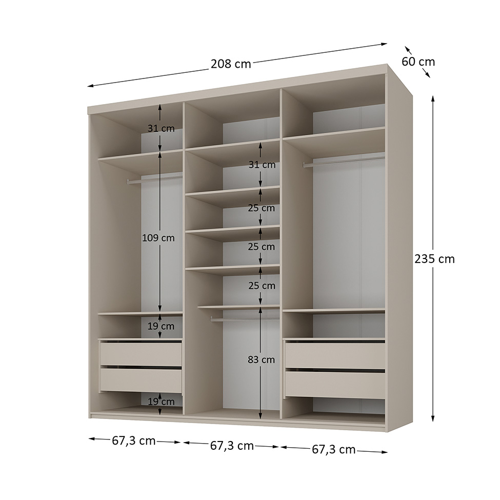 Guarda-Roupa Closet Mountier 4 Gavetas Bege