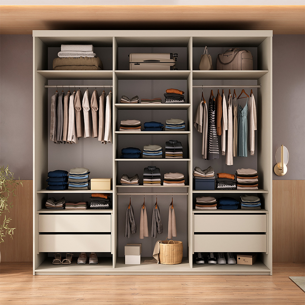 Guarda-Roupa Closet Mountier 4 Gavetas Bege