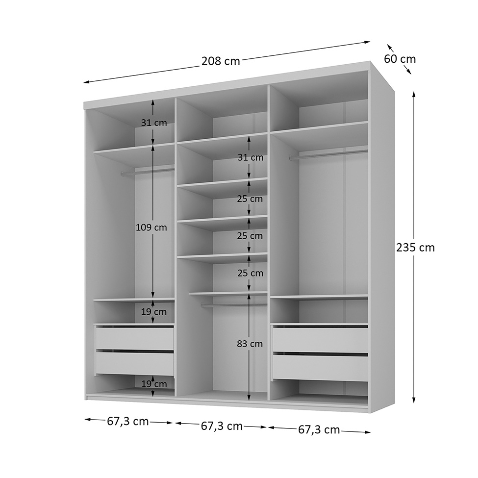 Guarda-Roupa Closet Mountier 4 Gavetas Branco