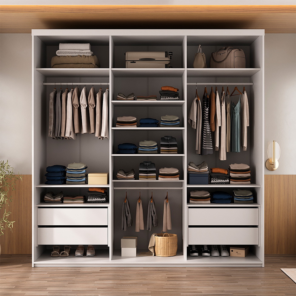 Guarda-Roupa Closet Mountier 4 Gavetas Branco