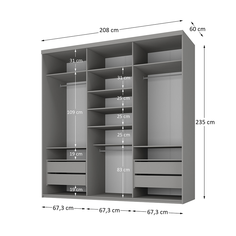 Guarda-Roupa Closet Mountier 4 Gavetas Urbi