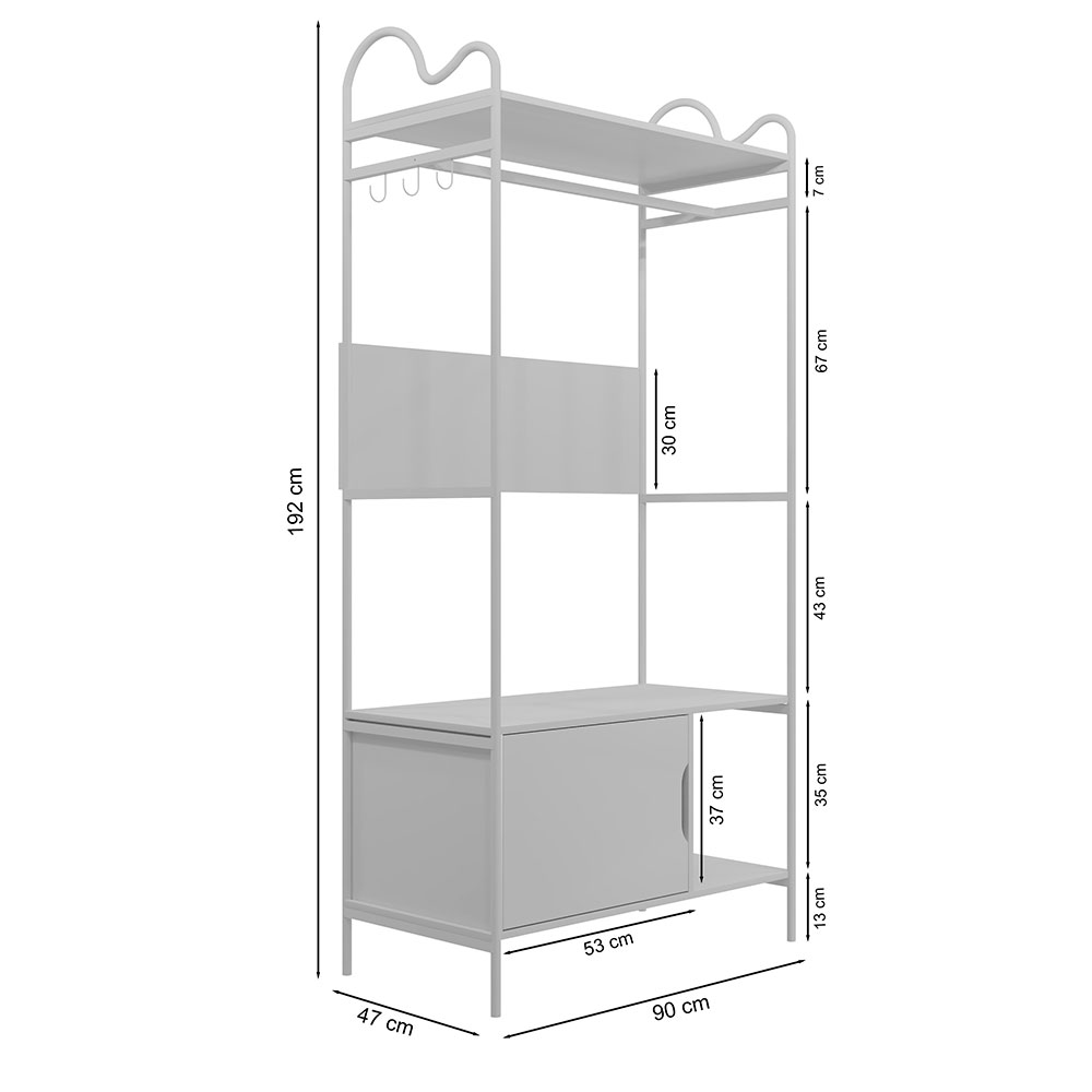 Guarda-Roupa Closet Oasis 1 Porta Branco