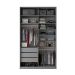 Guarda-Roupa Closet Sion 100% MDF 3 Gavetas Cinza 140 cm