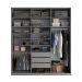 Guarda-Roupa Closet Sion 100% MDF 3 Gavetas Cinza 209 cm