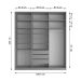Guarda-Roupa Closet Sion 100% MDF 3 Gavetas Cinza 209 cm