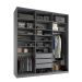 Guarda-Roupa Closet Sion 100% MDF 3 Gavetas Cinza 209 cm