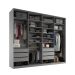 Guarda-Roupa Closet Sion 100% MDF 6 Gavetas Cinza 277 cm