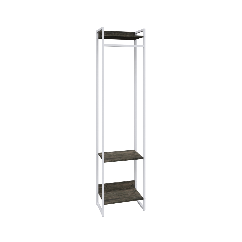 Guarda-Roupa Closet Studio Carvalho Dark e Branco 187x45 cm