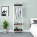 Guarda-Roupa Closet Studio Carvalho Dark e Branco 187x60 cm