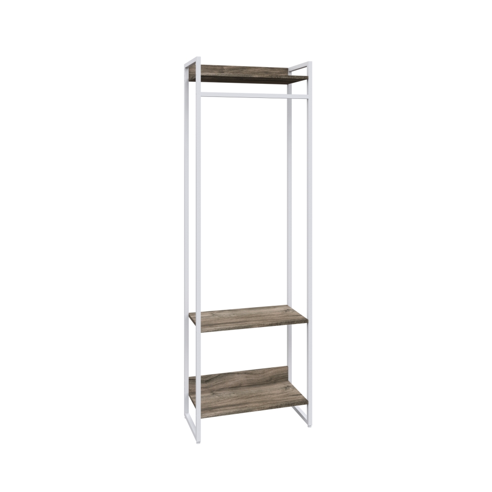 Guarda-Roupa Closet Studio Carvalho Dark e Branco 187x60 cm