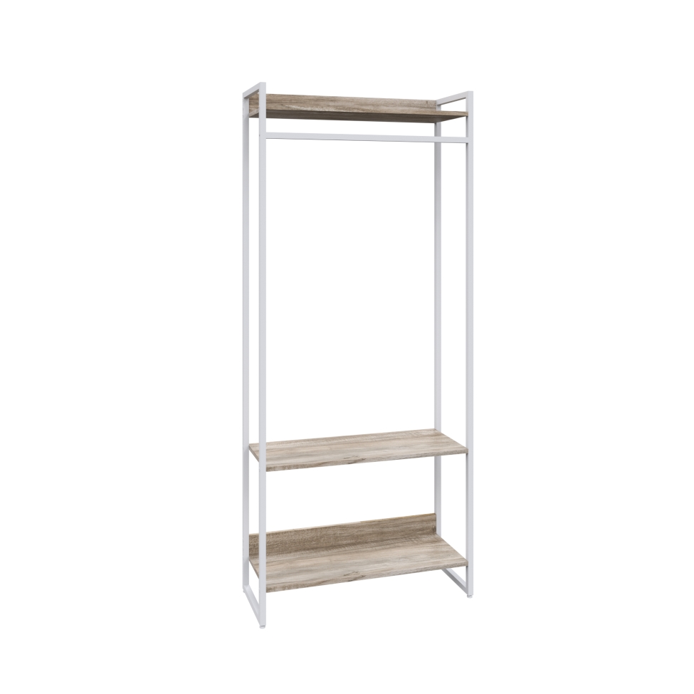 Guarda-Roupa Closet Studio Carvalho e Branco 187x80 cm