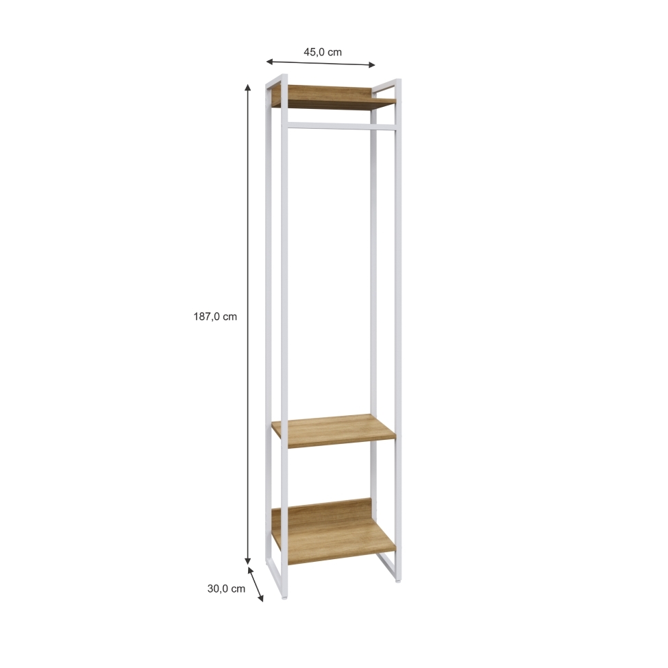 Guarda-Roupa Closet Studio Mel e Branco 187x45 cm