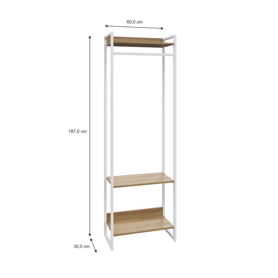 Guarda-Roupa Closet Studio Mel e Branco 187x60 cm
