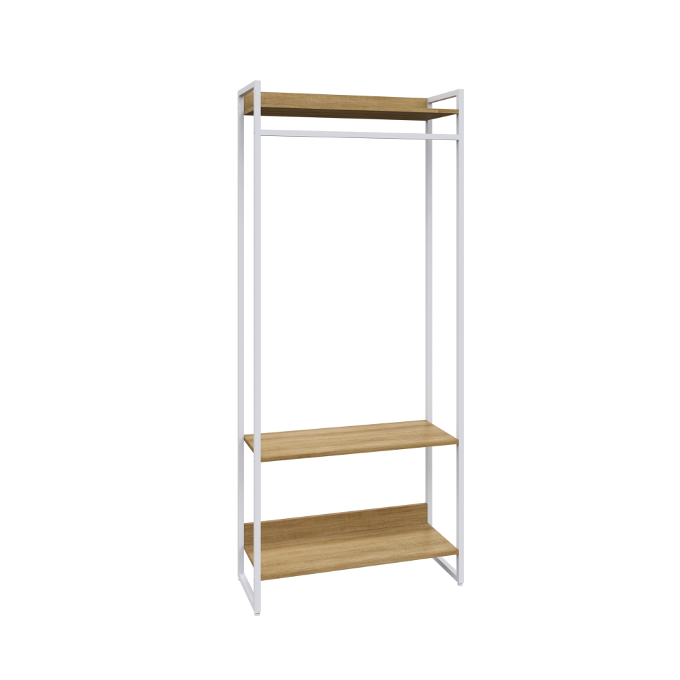 Guarda-Roupa Closet Studio Mel e Branco 187x80 cm