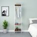 Guarda-Roupa Closet Studio Nogal e Branco 187x45 cm
