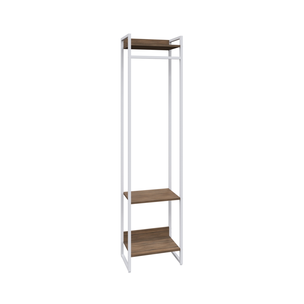 Guarda-Roupa Closet Studio Nogal e Branco 187x45 cm
