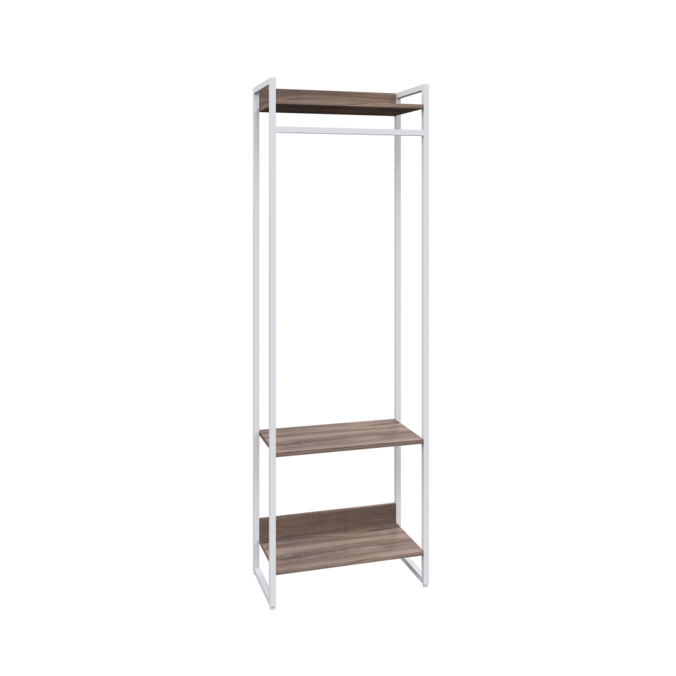 Guarda-Roupa Closet Studio Nogal e Branco 187x60 cm