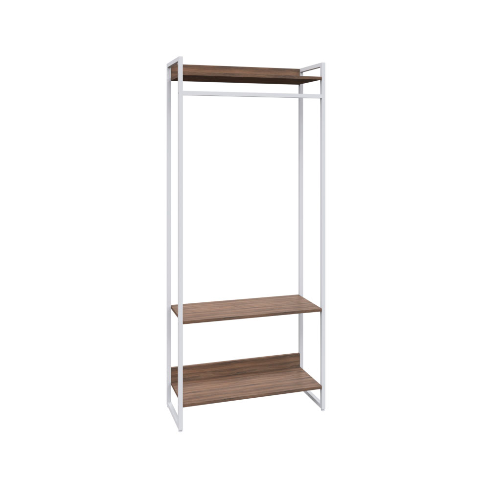 Guarda-Roupa Closet Studio Nogal e Branco 187x80 cm