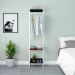 Guarda-Roupa Closet Studio Preto e Branco 187x45 cm