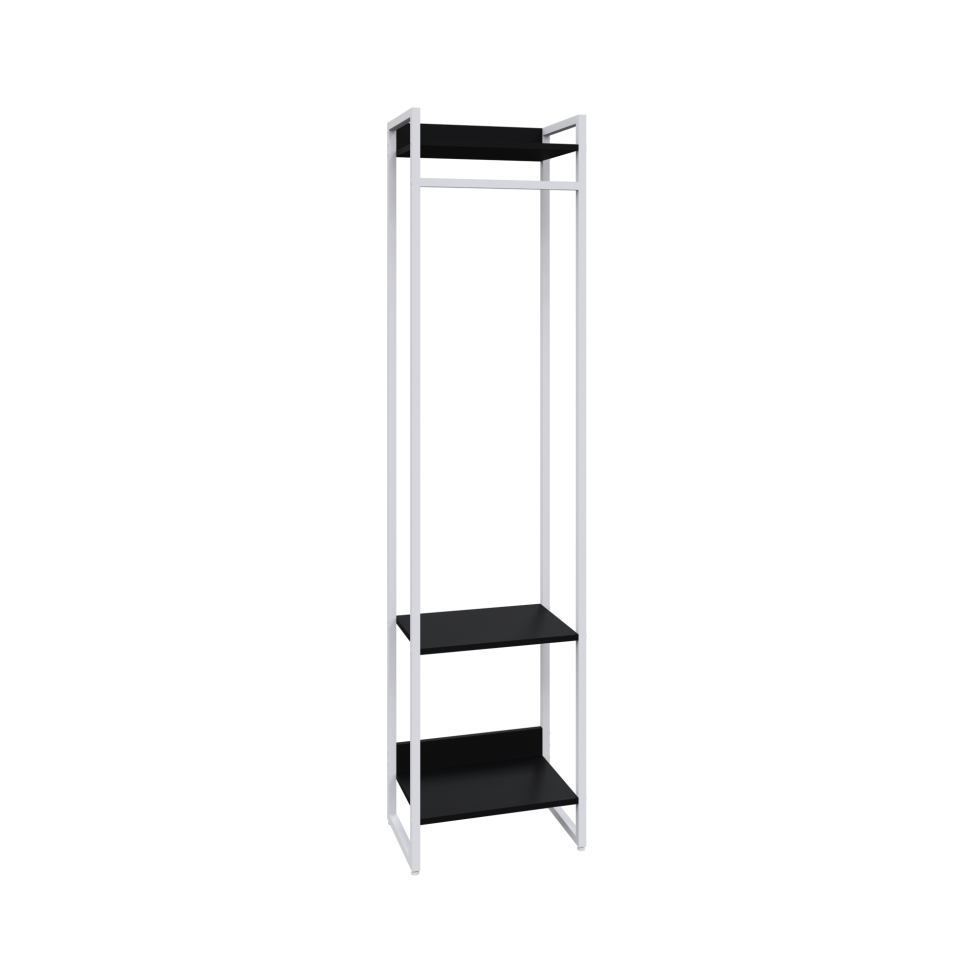 Guarda-Roupa Closet Studio Preto e Branco 187x45 cm